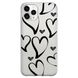 Чехол прозрачный Print Love Kiss для iPhone 15 PRO Heart Black