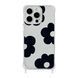 Чохол прозорий з ремінцем Print Flower Color для iPhone 11 PRO Black - ash-mobile.com.ua - фото 1