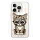 Чохол прозорий Print Animals with MagSafe для iPhone 15 PRO Cat