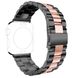 Ремінець Metal old 3-bead для Apple Watch 42mm | 44mm | 45mm | 49mm 2 color Black/Pink