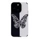 Чехол Ribbed Case для iPhone 14 PRO Big Butterfly Black/White