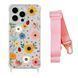 Чехол прозрачный с ремешком Print Flower для iPhone X | XS Sunflower/Pink