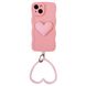Чехол Волнистый с держателем сердцем для iPhone 14 Pink