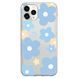 Чехол прозрачный Print Flower Color для iPhone 16 PRO Blue - ash-mobile.com.ua - фото 1