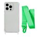 Чехол прозрачный с ремешком для iPhone 15 PRO Lime Green