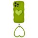 Чехол Волнистый с держателем сердцем для iPhone 14 PRO Green