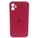 Чохол Silicone Case FULL+Camera Square для iPhone 12 Rose Red купити