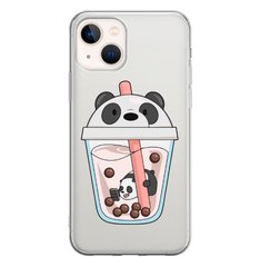 Чохол прозорий Print SUMMER для iPhone 15 Panda Сocktail