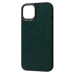 Чехол Leather Kajsa Crocodile Case для iPhone 13 Green