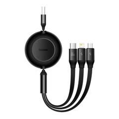 Кабель Baseus Bright Mirror 2 Series 3 in 1 USB (Micro-USB+Lightning+Type-C) 66W (1.1m) Black купити