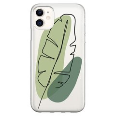 Чохол прозорий Print Leaves для iPhone 11 Green купити