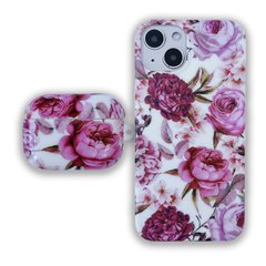 Комплект Beautiful Flowers для iPhone 13 + Чехол для AirPods PRO Пионы