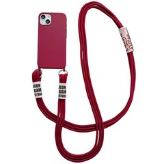 Чехол TPU two straps California Case для iPhone 14 Rose Red