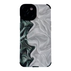 Чехол Ribbed Case для iPhone 15 Plus Marble White/Green