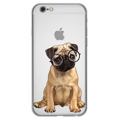 Чохол прозорий Print Dogs для iPhone 6 | 6s Glasses Pug купити