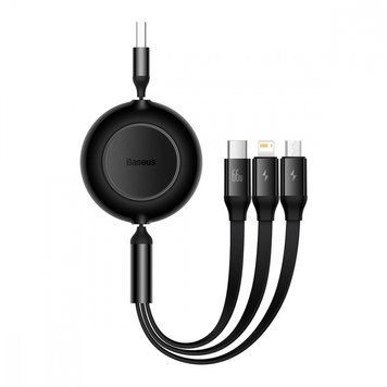 Кабель Baseus Bright Mirror 2 Series 3 in 1 USB (Micro-USB+Lightning+Type-C) 66W (1.1m) Black - ash-mobile.com.ua - фото 1
