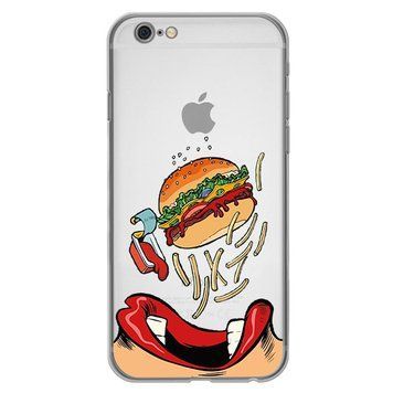 Чохол прозорий Print FOOD для iPhone 6 | 6s Burger eat - ash-mobile.com.ua - фото 1