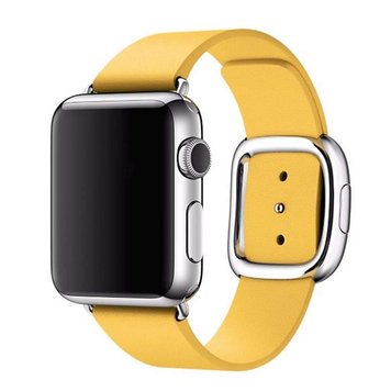 Ремешок Modern Buckle Leather для Apple Watch 38mm | 40mm | 41mm Yellow/Silver - ash-mobile.com.ua - фото 1