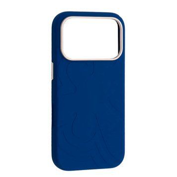Чохол Flower Liquid Silicone Case with MagSafe для iPhone 17 PRO MAX Quiet Blue