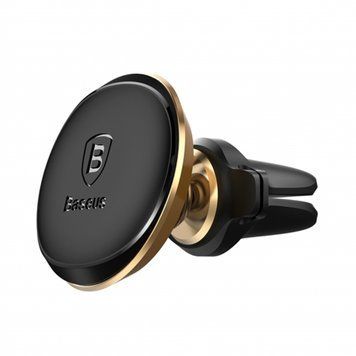 Автодержатель BASEUS PREMIUM Magnetic Air Vent + cable clip Gold - ash-mobile.com.ua - фото 1