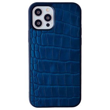 Чехол из натуральной кожи для iPhone 13 PRO MAX Blue - ash-mobile.com.ua - фото 1