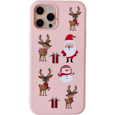 Чохол WAVE Fancy Case для iPhone 12 | 12 PRO Santa Claus/Deer/Snowman Pink Sand купити