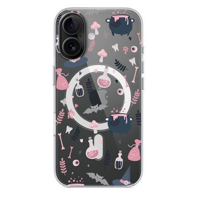 Чехол прозрачный Print Halloween with MagSafe для iPhone 17 Potion Pink