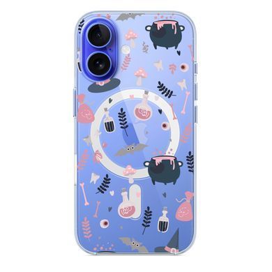 Чехол прозрачный Print Halloween with MagSafe для iPhone 17 Potion Pink