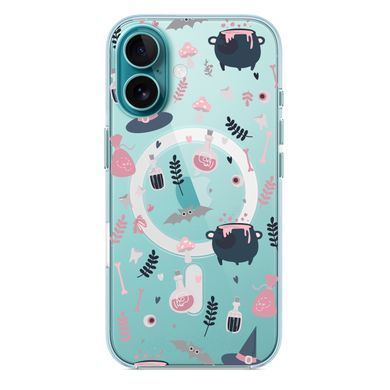 Чехол прозрачный Print Halloween with MagSafe для iPhone 17 Potion Pink