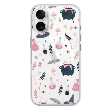 Чехол прозрачный Print Halloween with MagSafe для iPhone 17 Potion Pink