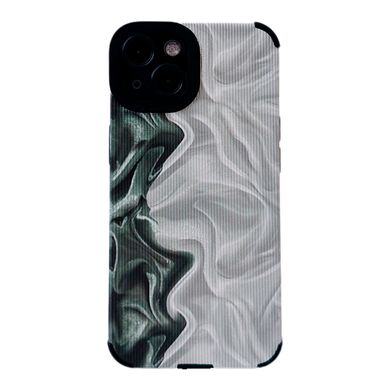 Чохол Ribbed Case для iPhone 15 Plus Marble White/Green - ash-mobile.com.ua - фото 1