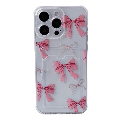 Чехол прозрачный с карманом ASH PRINT для iPhone 16 PRO Bow Pink - ash-mobile.com.ua - фото 1