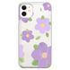 Чохол прозорий Print Flower Color для iPhone 11 Purple - ash-mobile.com.ua - фото 1