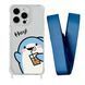 Чехол прозрачный с ремешком Print Shark для iPhone 11 PRO Shark Cocktail/Blue Cobalt