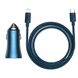 Автомобільний ЗП Baseus Golden Contactor Pro 40W + Cable Type-C to Lightning (1m) Blue