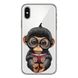 Чехол прозрачный Print Animals для iPhone X | XS Monkey