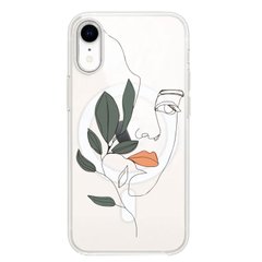 Чохол прозорий Print Leaves with MagSafe для iPhone XR Face купити