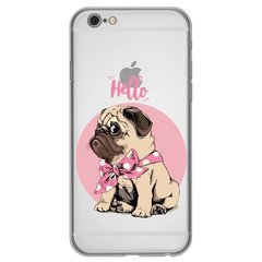 Чохол прозорий Print Dogs для iPhone 6 | 6s Hello Pug купити