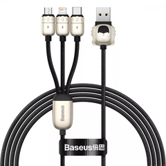 Кабель Baseus Year of the Tiger 3 in 1 USB (Micro USB+Lightning+Type-C) 3.5A (1.2m) Black купити