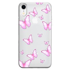 Чохол прозорий Print Butterfly для iPhone XR Light Pink купити