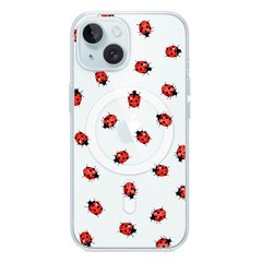 Чохол прозорий Print Happy Nice with MagSafe для iPhone 15 Ladybug