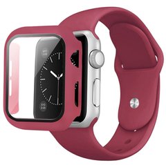 Ремінець Silicone BAND+CASE для Apple Watch 38 mm Rose Red