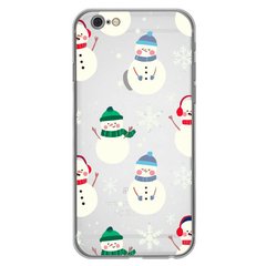 Чохол прозорий Print NEW YEAR для iPhone 6 | 6s Snowmen купити