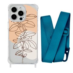 Чехол прозрачный с ремешком Print Leaves для iPhone XR Green/Forest Green - ash-mobile.com.ua - фото 1