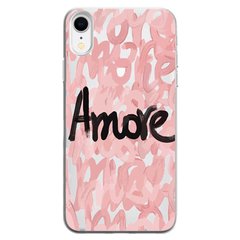 Чехол прозрачный Print Amore для iPhone XR Pink купить