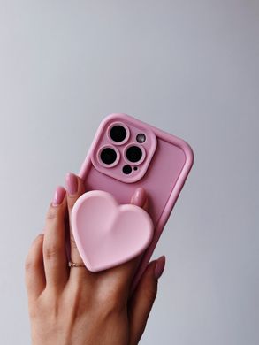 Чехол Heart Popsocket Case для iPhone 15 PRO Pink - ash-mobile.com.ua - фото 3