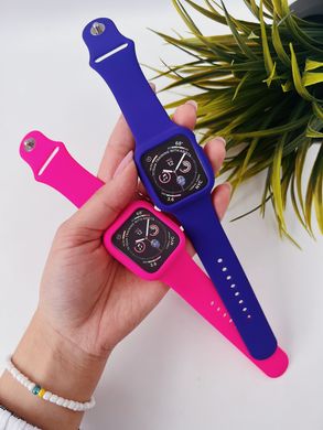 Ремінець Silicone Full Band для Apple Watch 38 mm Electrik Pink