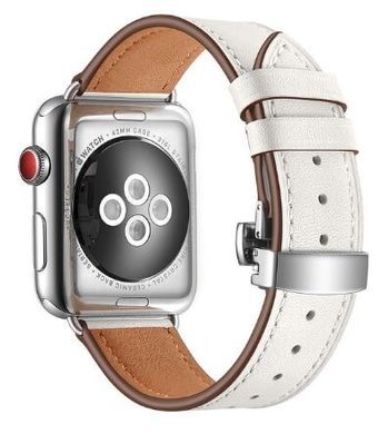 Ремешок Leather Butterfly для Apple Watch 42/44/45/49 mm White купить