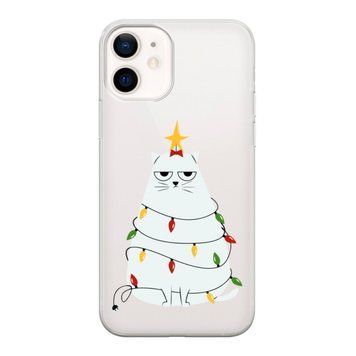Чохол прозорий Print NEW YEAR для iPhone 11 Cat Garland - ash-mobile.com.ua - фото 1