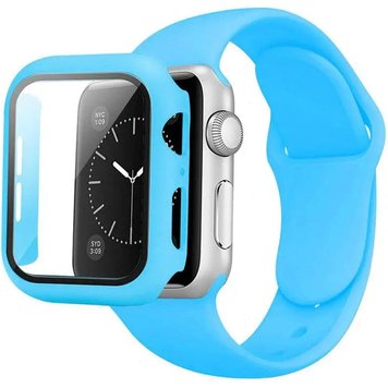 Ремінець Silicone BAND+CASE для Apple Watch 45 mm Blue - ash-mobile.com.ua - фото 1